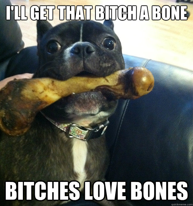 I'll get that bitch a bone bitches love bones  bone