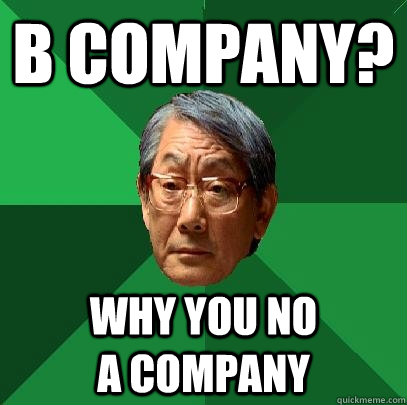 B Company? Why you no                 A Company  High Expectations Asian Father