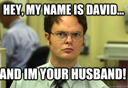 Hey, My Name is David... And im your Husband! - Hey, My Name is David... And im your Husband!  Schrute