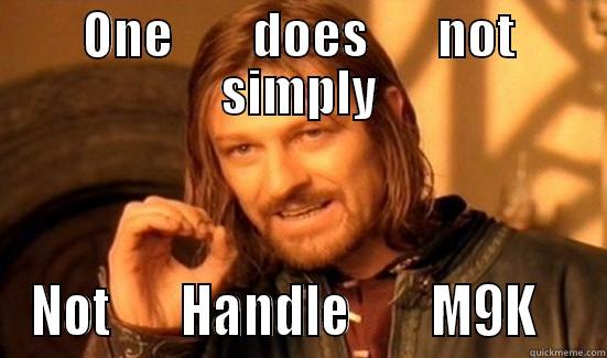 ONE        DOES       NOT SIMPLY NOT       HANDLE        M9K    Boromir