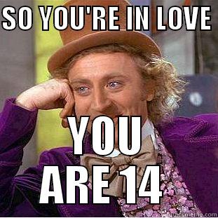 SO YOU'RE IN LOVE  YOU ARE 14  Condescending Wonka