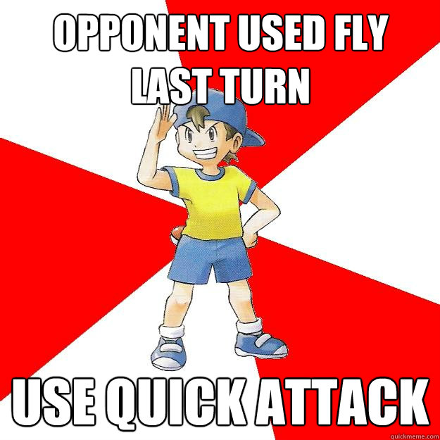 Opponent used Fly last turn Use Quick Attack  Average NPC Trainer