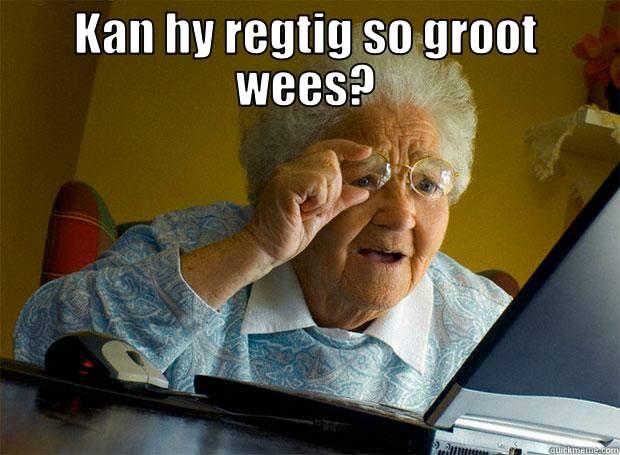 KAN HY REGTIG SO GROOT WEES?  Grandma finds the Internet