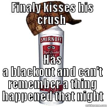 FINALY KISSES HIS CRUSH  HAS A BLACKOUT AND CAN'T REMEMBER A THING HAPPENED THAT NIGHT Scumbag Alcohol