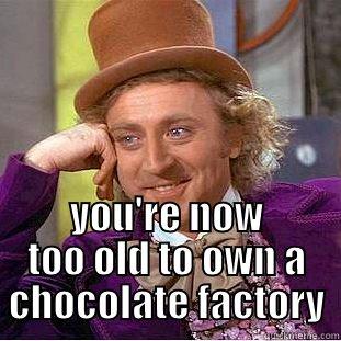  YOU'RE NOW TOO OLD TO OWN A CHOCOLATE FACTORY Condescending Wonka