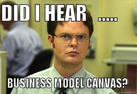 B M C - DID I HEAR   .....      BUSINESS MODEL CANVAS? Schrute