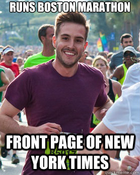 Runs boston marathon Front page of New York Times - Runs boston marathon Front page of New York Times  Ridiculously photogenic guy