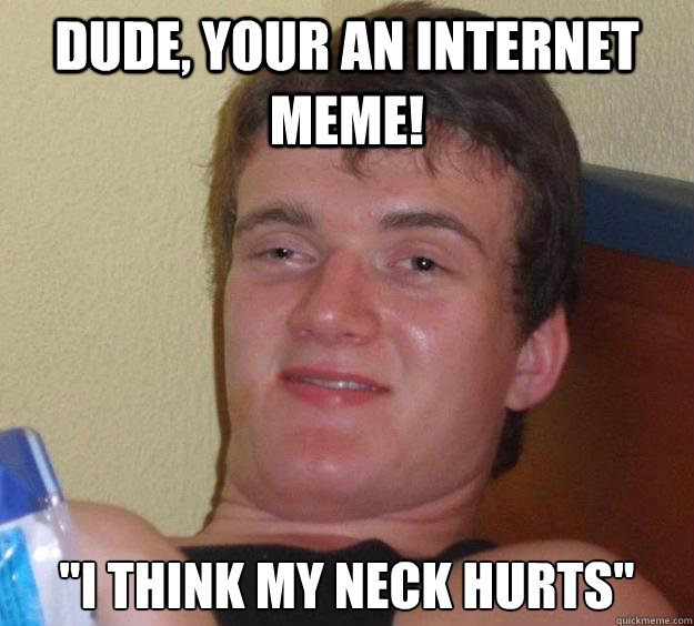 Dude, your an internet meme! 