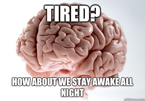 Tired? How about we stay awake all night  Scumbag Brain