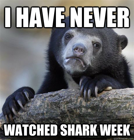 I have never watched shark week  Confession Bear