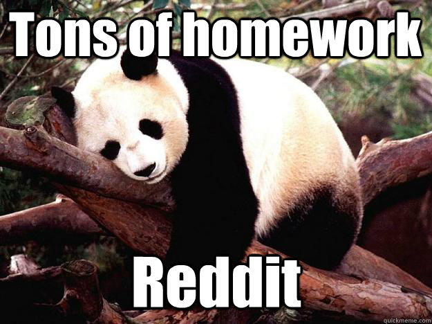 Tons of homework Reddit  Procrastination Panda