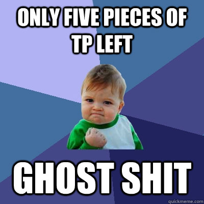 only five pieces of tp left ghost shit  Success Kid