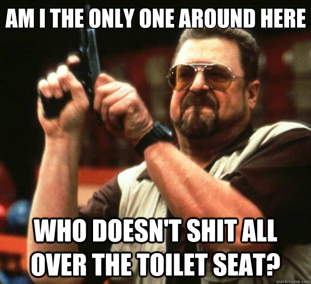 Am I the only one around here who doesn't shit all over the toilet seat?  Big Lebowski