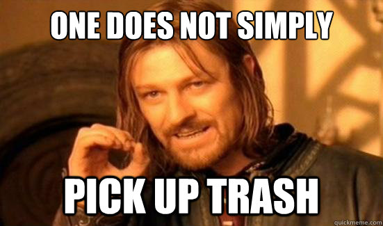 One Does Not Simply Pick up trash  Boromir