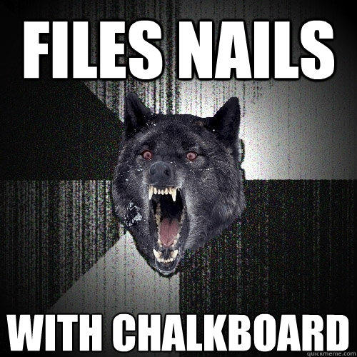 files nails with chalkboard  