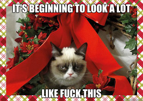 it's beginning to look a lot like fuck this  A Grumpy Cat Christmas