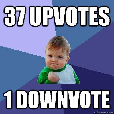 37 upvotes 1 downvote  Success Kid