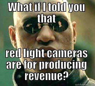 WHAT IF I TOLD YOU THAT RED LIGHT CAMERAS ARE FOR PRODUCING REVENUE? Matrix Morpheus