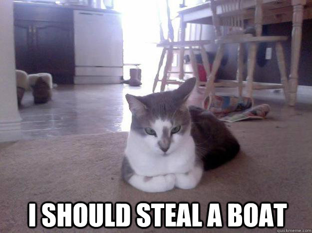  I should steal a boat -  I should steal a boat  Plotting Cat