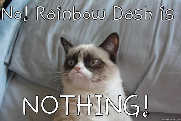 NO! RAINBOW DASH IS  NOTHING! Grumpy Cat