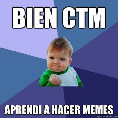 bien CTM aprendi a hacer memes  Success Kid