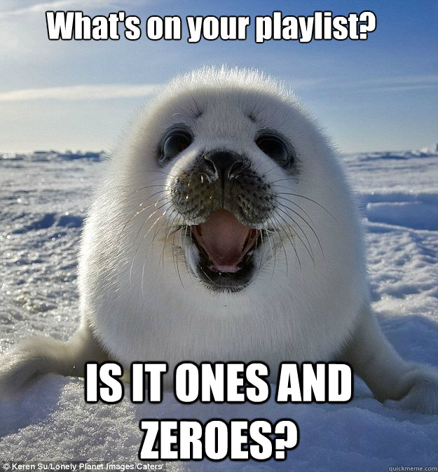 What's on your playlist? IS IT ONES AND ZEROES? - What's on your playlist? IS IT ONES AND ZEROES?  Easily Pleased Seal