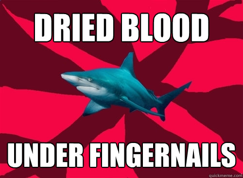 dried blood under fingernails   Self-Injury Shark