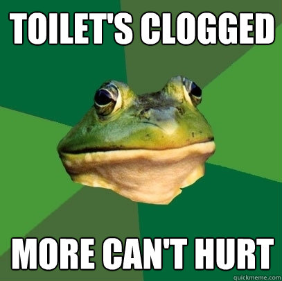 Toilet's Clogged  More can't hurt - Toilet's Clogged  More can't hurt  Foul Bachelor Frog