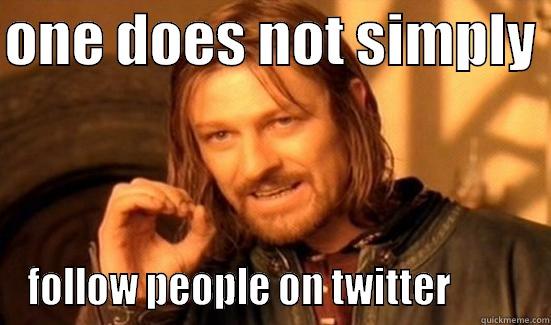 ONE DOES NOT SIMPLY  FOLLOW PEOPLE ON TWITTER          Boromir