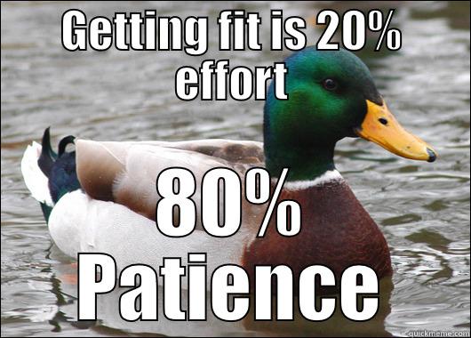 Give it time, and don't you fucking quit - GETTING FIT IS 20% EFFORT 80% PATIENCE Actual Advice Mallard