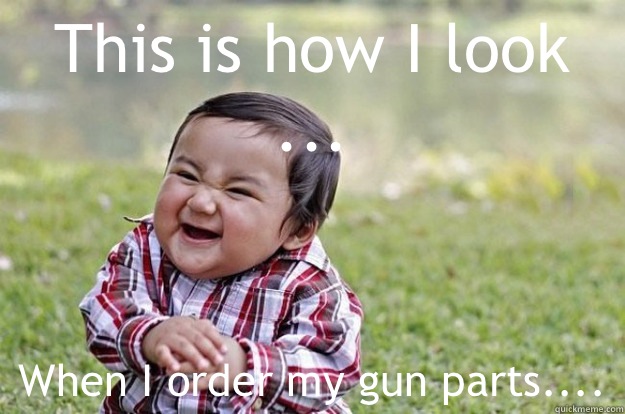 This is how I look ... When I order my gun parts.... - This is how I look ... When I order my gun parts....  Evil Toddler