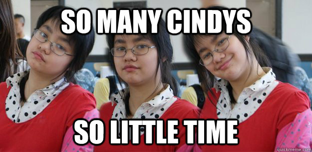 SO MANY CINDYS SO LITTLE TIME - SO MANY CINDYS SO LITTLE TIME  cindy twins