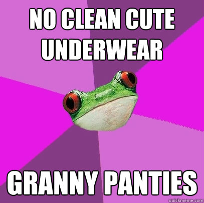 no clean cute underwear granny panties  Foul Bachelorette Frog