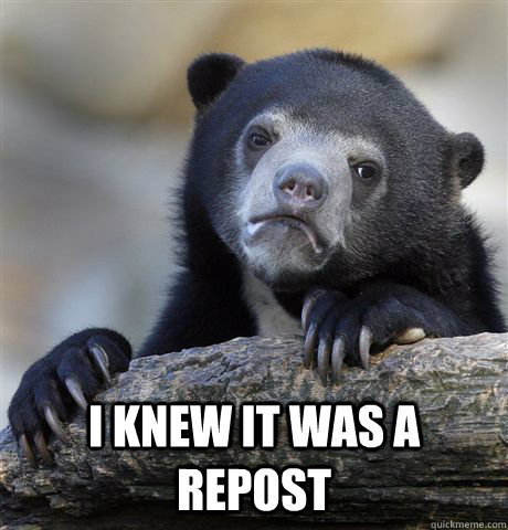 i knew it was a repost  - i knew it was a repost   Confession Bear