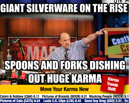 Giant silverware on the rise spoons and forks dishing out huge karma  Mad Karma with Jim Cramer