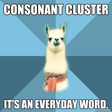 Consonant cluster It's an everyday word.  Linguist Llama