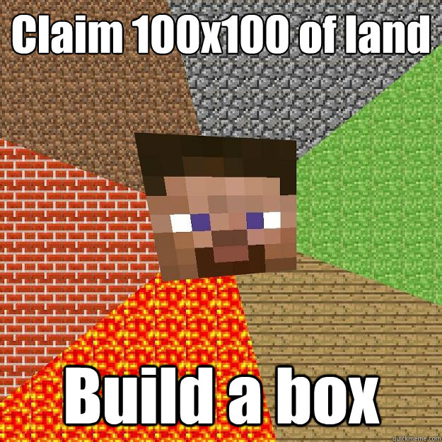 Claim 100x100 of land Build a box - Claim 100x100 of land Build a box  Minecraft