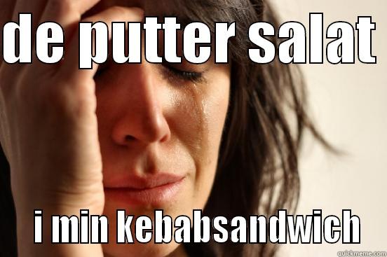 Super funny title - DE PUTTER SALAT    I MIN KEBABSANDWICH First World Problems