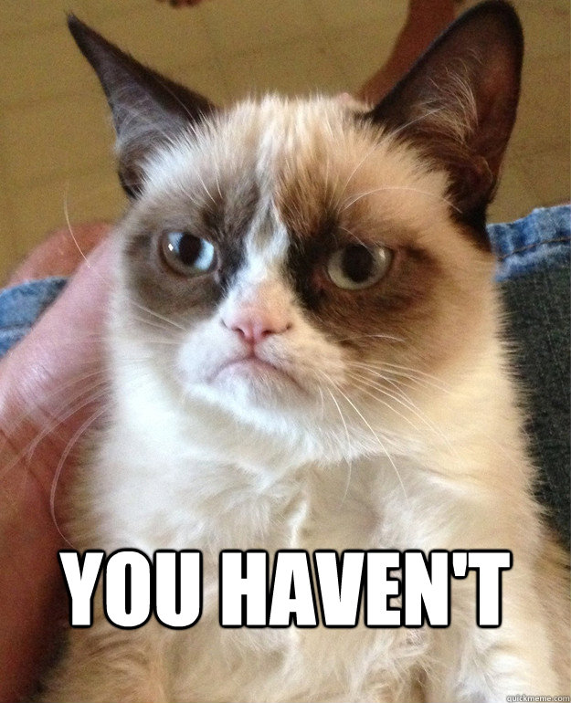  you haven't   Grumpy Cat