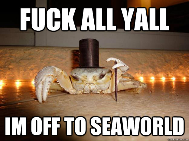 fuck all yall im off to seaworld  Fancy Crab