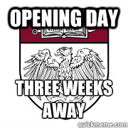 Opening day three weeks away  
