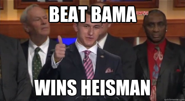 Beat Bama Wins heisman
  