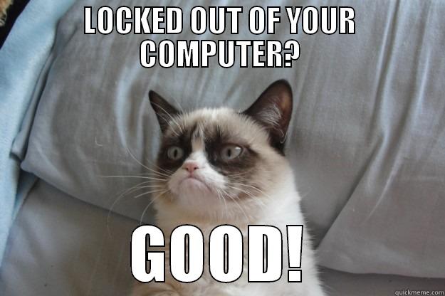 LOCKED OUT OF YOUR COMPUTER? GOOD! Grumpy Cat