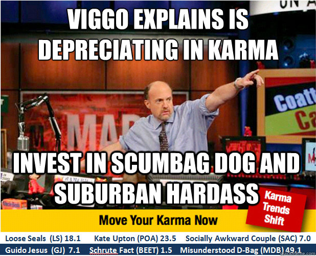 Viggo explains is depreciating in karma invest in scumbag dog and suburban Hardass  Jim Kramer with updated ticker