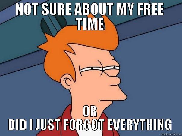 NOT SURE ABOUT MY FREE TIME OR DID I JUST FORGOT EVERYTHING Futurama Fry