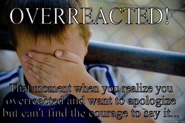 I'm sorry - OVERREACTED! THAT MOMENT WHEN YOU REALIZE YOU OVERREACTED AND WANT TO APOLOGIZE BUT CAN'T FIND THE COURAGE TO SAY IT... Confession kid