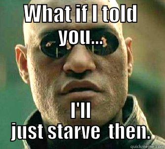  I'LL JUST STARVE  THEN. Matrix Morpheus