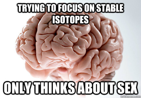 trying to focus on stable isotopes only thinks about sex  Scumbag Brain