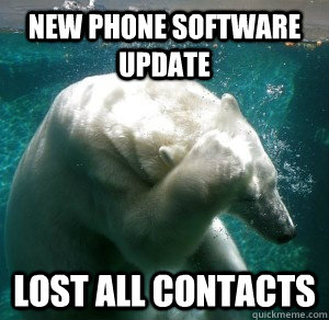 new phone software update lost all contacts  