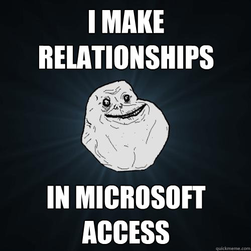 I make relationships in microsoft access  Forever Alone